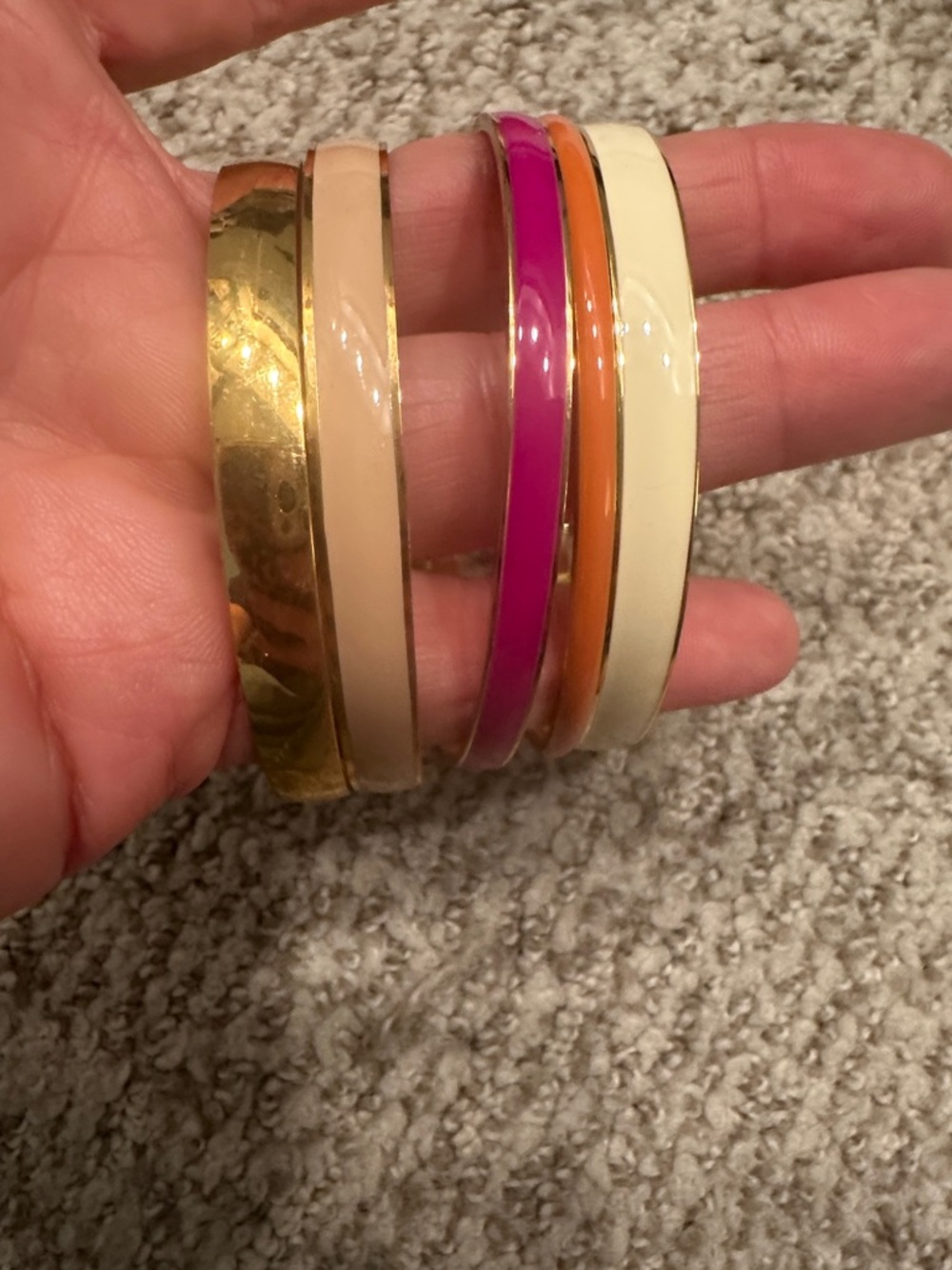 Gold and Enamel Multi-Color Bangle Bracelet Set - jcrew Jewelry